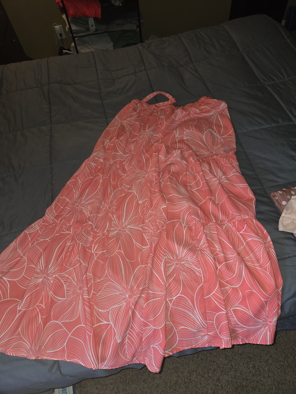Coral Pink Floral Summer Flare Pants (Looks Like A Dress)